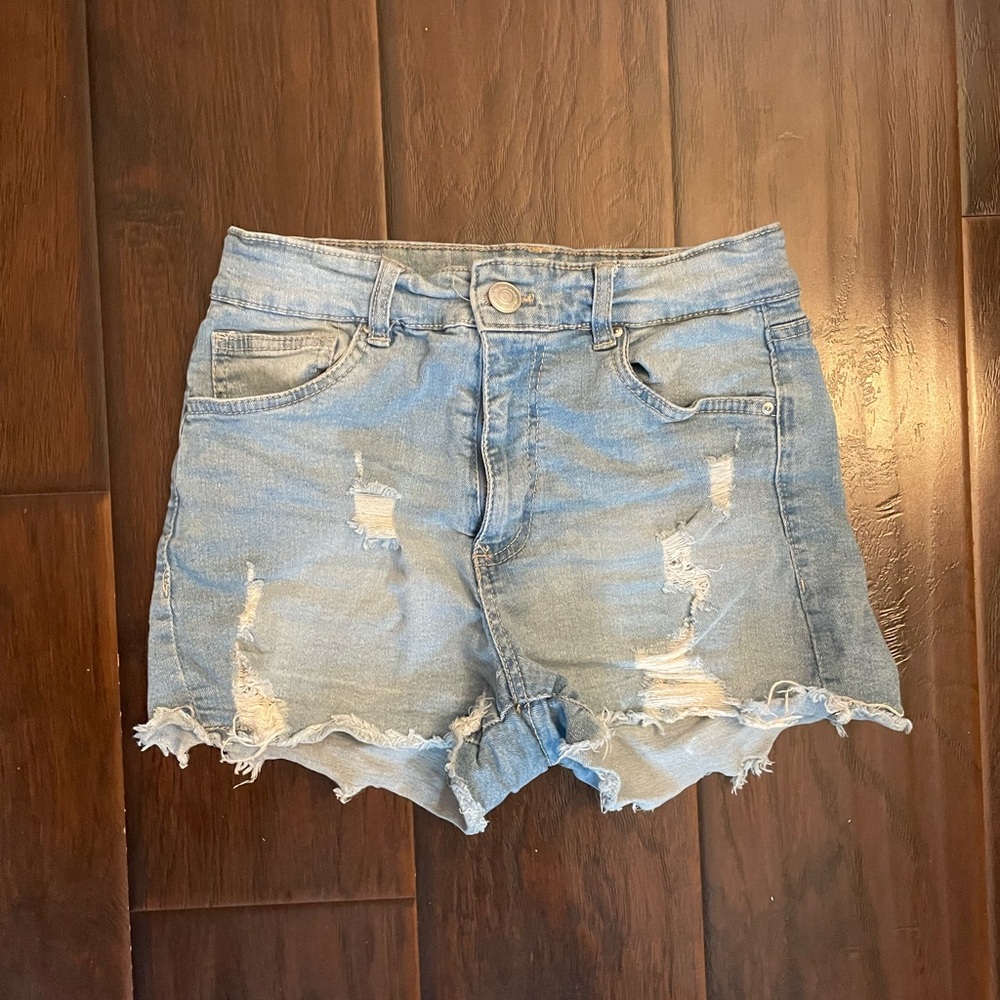 Charlotte Russe Light Blue Distressed Jean Shorts